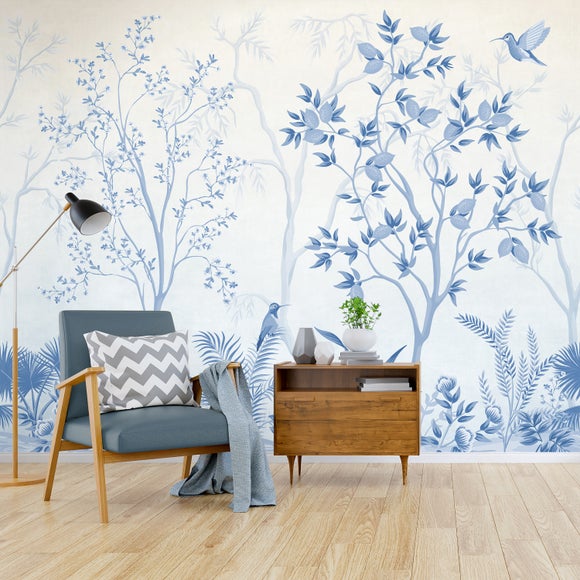 Archive Tree Blue Wall Mural
