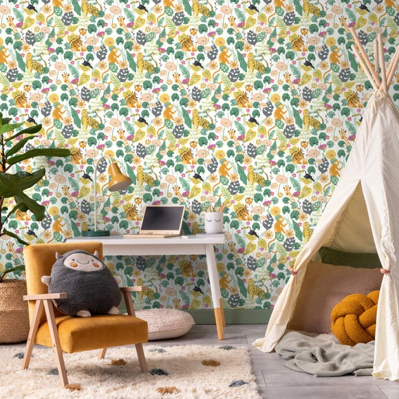 Equatorial Jungle Multicoloured Wallpaper