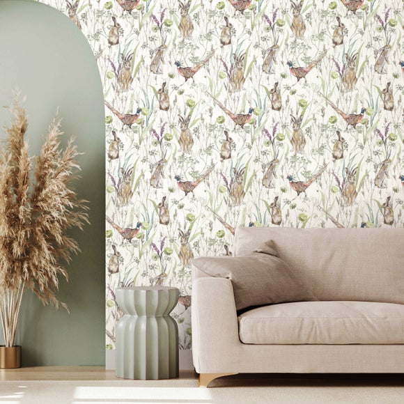 Hare and Pheasant Wallpaper