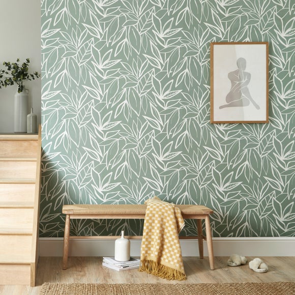 Linear Leaf Wallpaper
