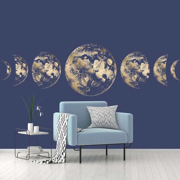 Moon Navy Wall Mural