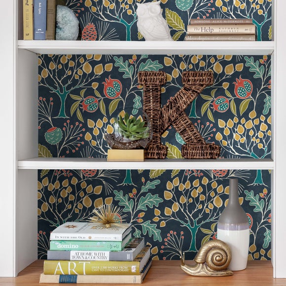 NuWallpaper Groovy Garden Navy Self Adhesive Wallpaper