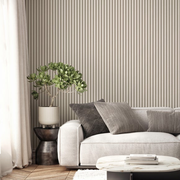 Ribbed Panel Effect Wallpaper