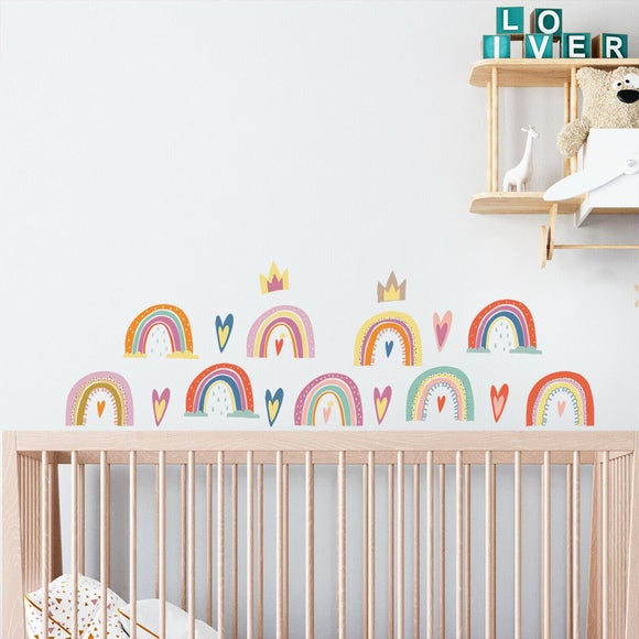 Walplus Colourful Hand Drawn Rainbows Wall Stickers