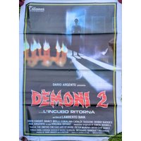 Demoni 2 (1986 Dario Argento Film) Rare Italian Two Sheet Poster *ex-shop New Stock*