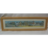 Framed Watercolour - Cobb Hamlet Lyme Regis Signed By M. L. Gibson 2009