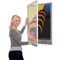 Locking Poster Display Case - Silver Frame