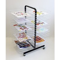 Classroom Mobile 40 Shelf Drying Rack With Large Shelves