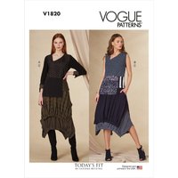 Vogue Sewing Pattern 1820 (A) - Misses Top & Skirt A-J V1820A A-J