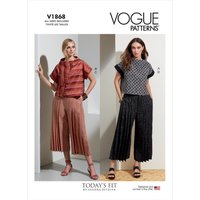 Vogue Sewing Pattern 1868 (A) - Misses Top & Pants A-J V1868A A-J
