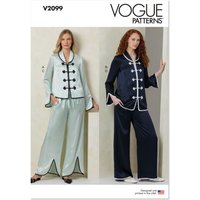 Vogue Sewing Pattern 2099 (A) Misses Pyjamas  XS-S-M-L-XL-XXL
