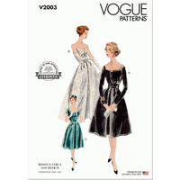 Vogue Sewing Pattern V2003 (H5) Misses' Dress and Petticoat  6-8-10-12-14