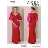 Vogue Sewing Pattern V2009 (Y5) Misses' Dress by Badgley Mischka  18-20-22-24-26