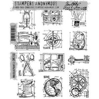 Tim Holtz - Mini Blueprints 3- Stamp